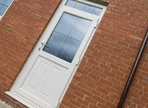 White uPVC back door supplied by Tradesupply Windows Martlesham